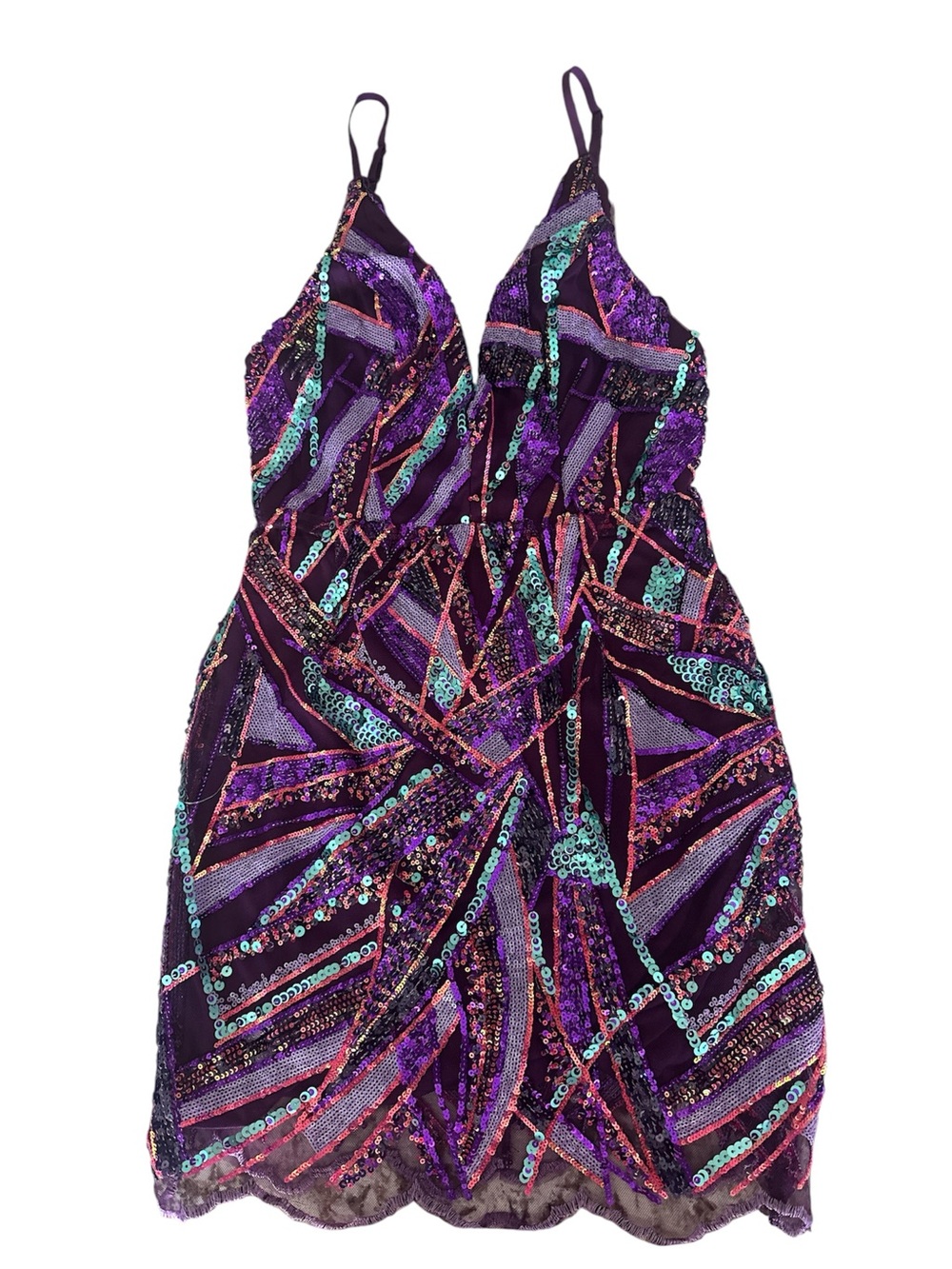 Purple sequin hoco dress NWOT
